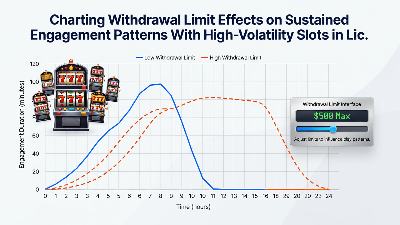 Chart displaying engagement metrics for high-volatility slots under different withdrawal limit scenarios